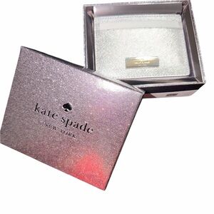 Kate Spade Sparkling Silver Card Case NWT NIB